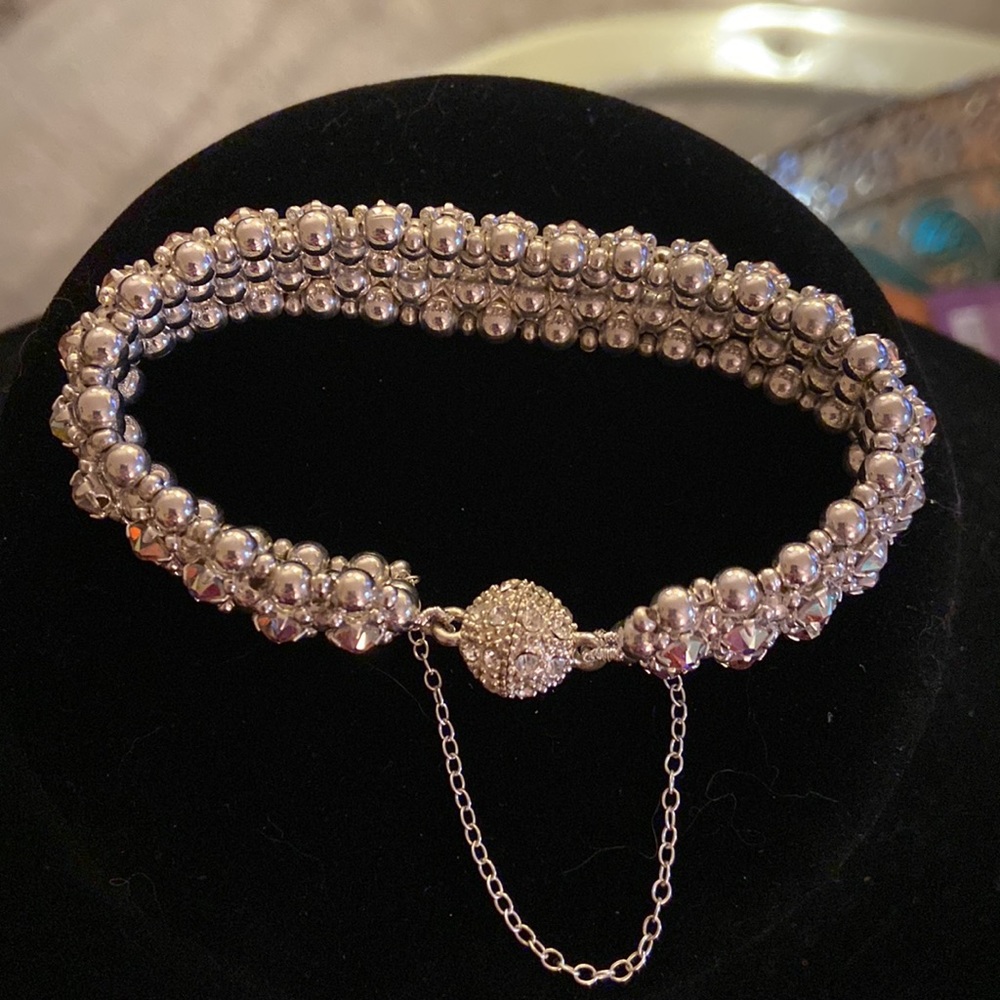 RHINESTONE SILVER BRACELET